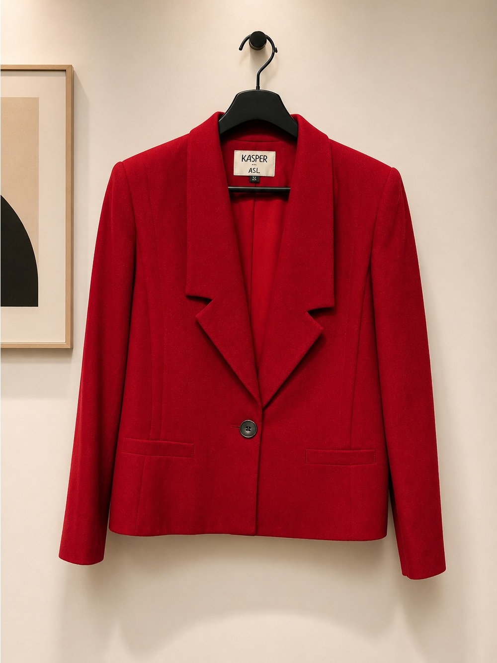Kasper Red Single-Button Women's Blazer